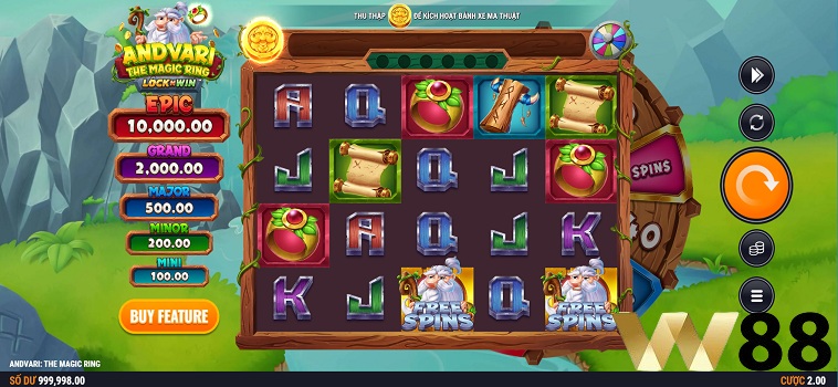 Cách chơi slot Andvari: Nhẫn Thuật tại W88